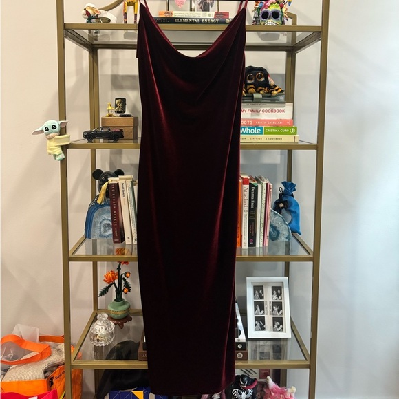 Anthropologie BHLDN Jenny Yoo Bentley Velvet Burgundy Midi Dress - Picture 7 of 7